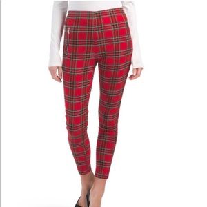 🌈 Zara Red Plaid Leggings
